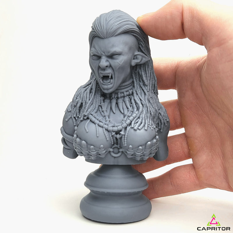 "War Cry" Female Orc Bust 90mm Scale - Only-Games