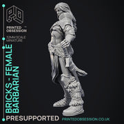'Bricks' Female Barbarian - 32, 75, or 100 mm Model - Only-Games