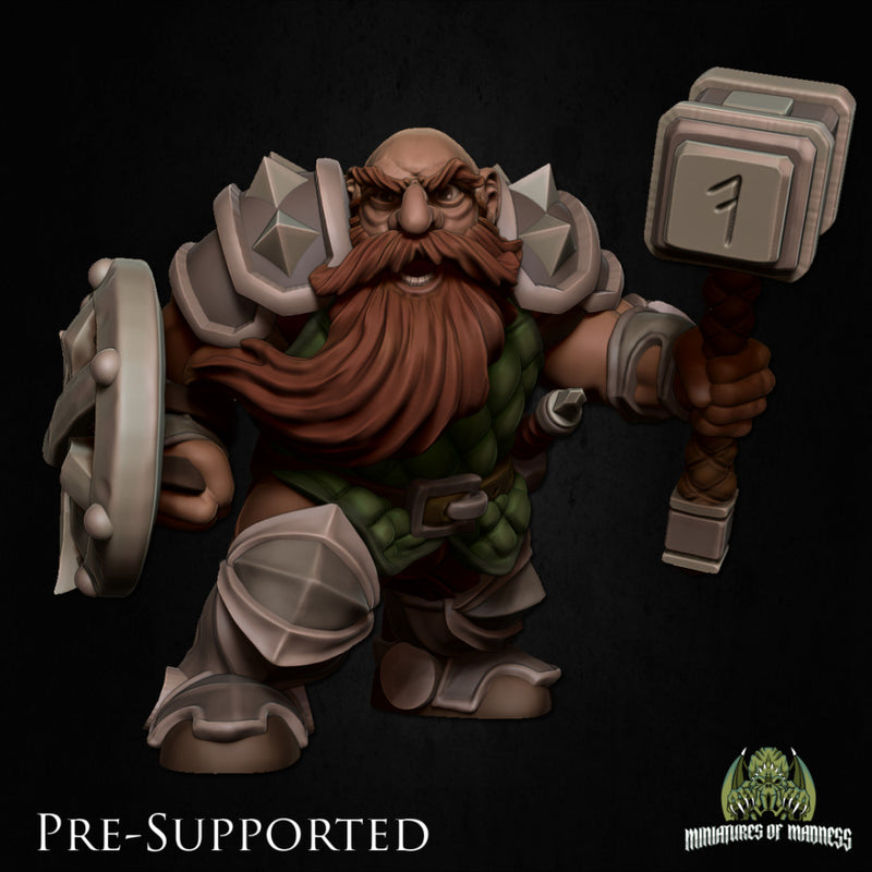 Dhulim Noblesunder [PRE-COLORED] 32mm Scale Fighter Dwarf - Only-Games