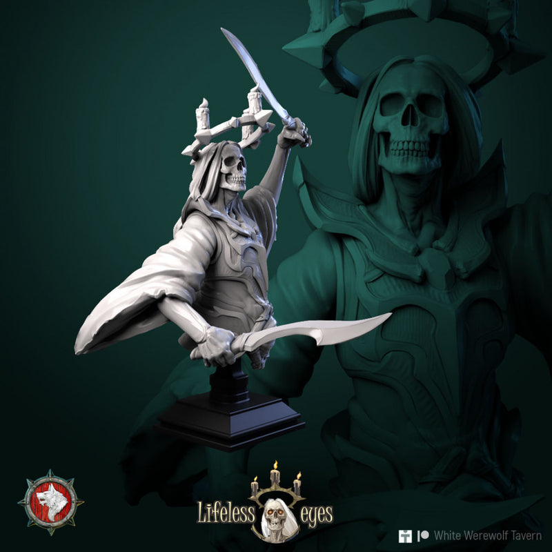 Winged undead caster bust pre-supported - Only-Games