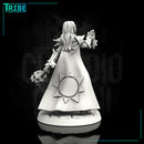 (0088) Female elf human half orc tiefling cleric with club or mace - Only-Games