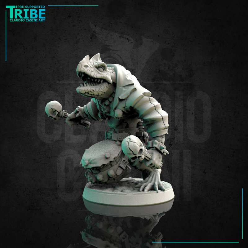 (0141) Troglodyte musician bard with drum - Only-Games