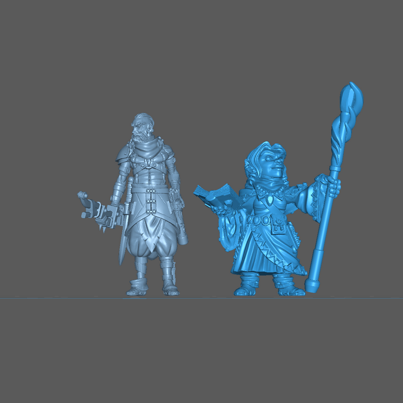 (0122) Female halfling wizard sorceror druid with magic club - Only-Games