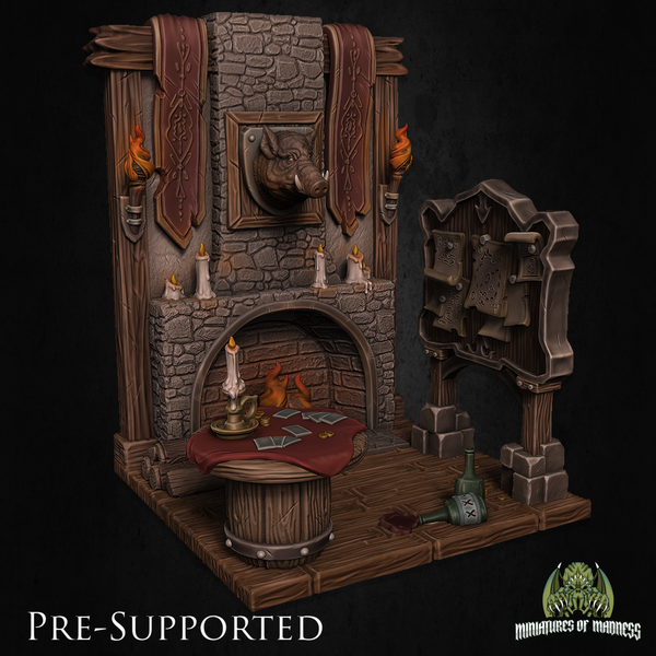 Tavern Scenary [32mm Scale] Wood Parquet Diorama - Only-Games