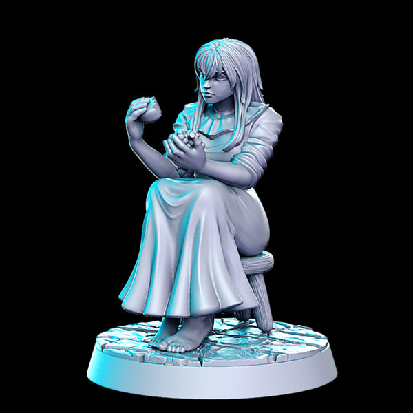 Violett (sitting girl) - 32mm - DnD - Only-Games