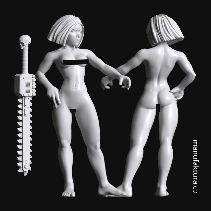 Sedition Series 05f - Naked Gene-enhanced Female Battle Sister with Chainsaw Sword - Only-Games