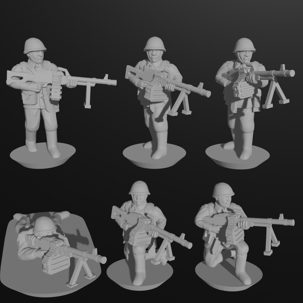 10 & 15mm Soviet Infantry with PKMs (12 models) - Only-Games
