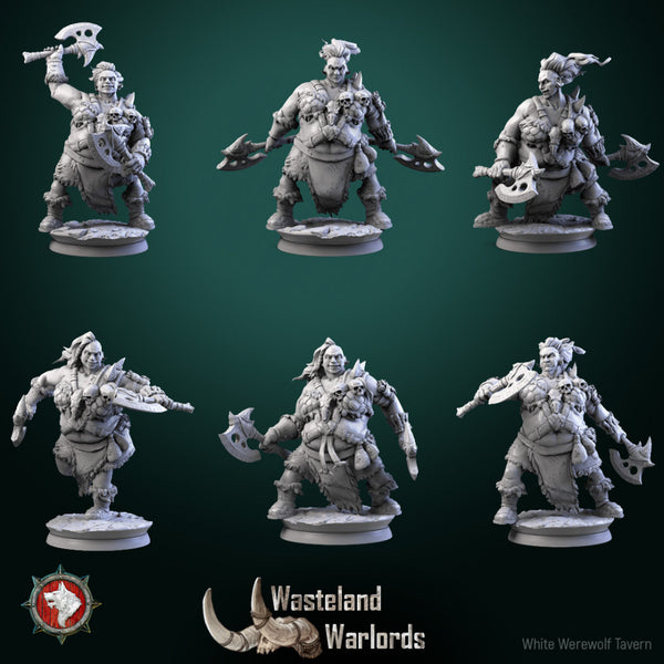 Big barbarian females set 6 miniatures 32mm - Only-Games