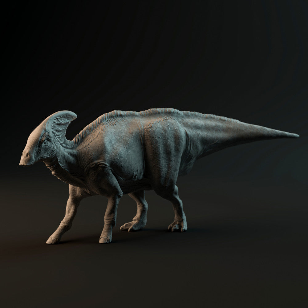 Charonosaurus walking 1-35 scale dinosaur - Dino and Dog - Miniatures ...