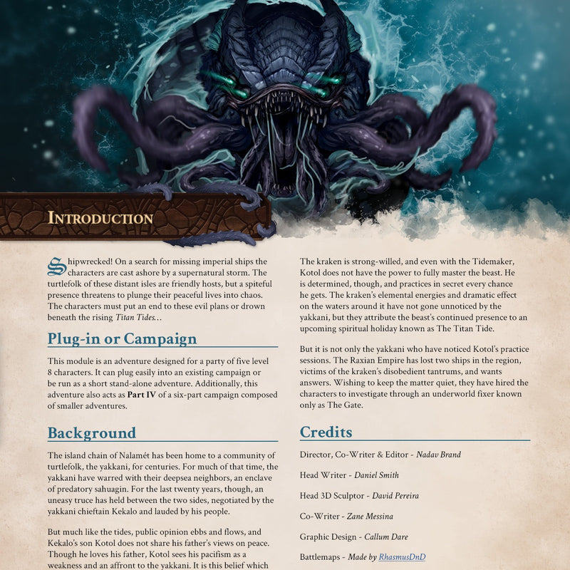 Titan Tides - Physical 5e Adventure Booklet - Only-Games