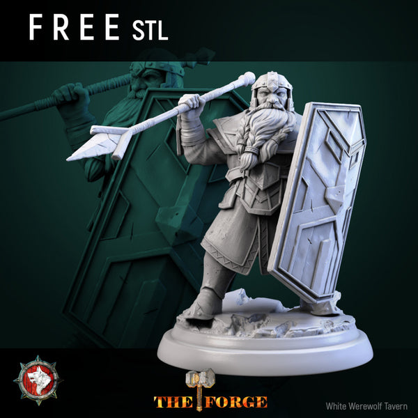 Heavy armored dwarf V6 Free STL pre-supported - Only-Games