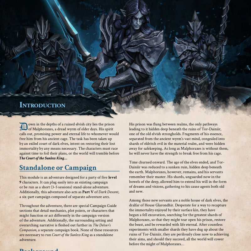 Court of the Sunless King - Physical 5e Adventure Booklet - Only-Games