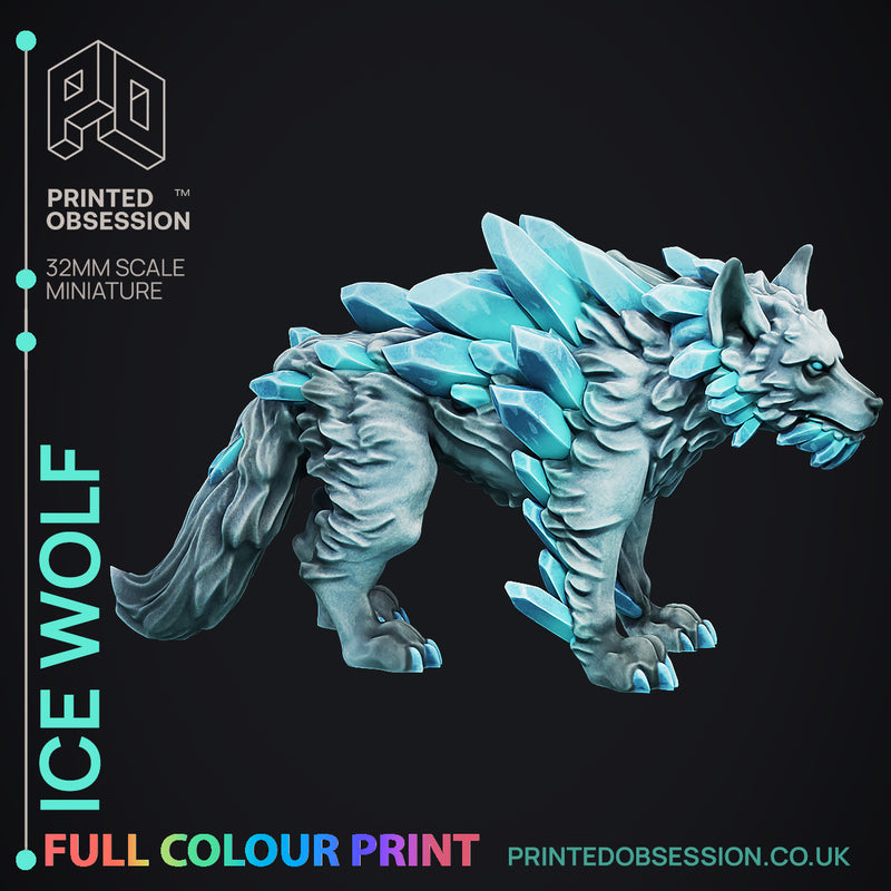 Ice Wolf - Pre-Coloured - 32mm Scale - Only-Games