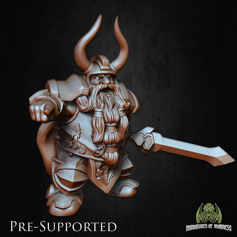 Luther The King [32mm Scale] Dwarf Fighter Knight - Only-Games