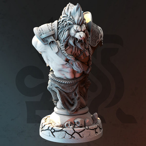 Lion-folk Barbarian BUST - Ezeqial - Only-Games