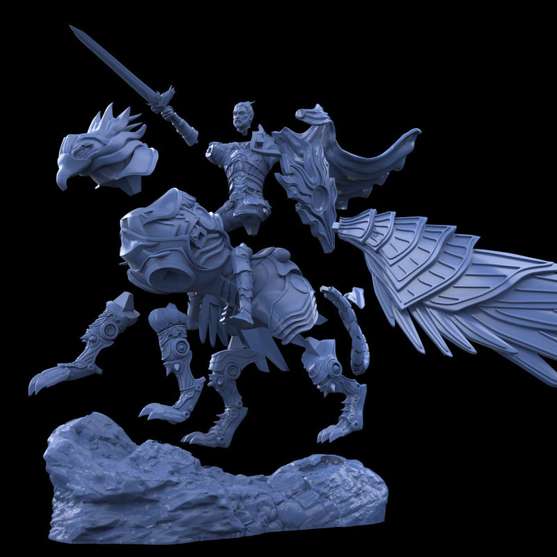 Isidore the Ironheart (Mounted on Griffin) - Only-Games