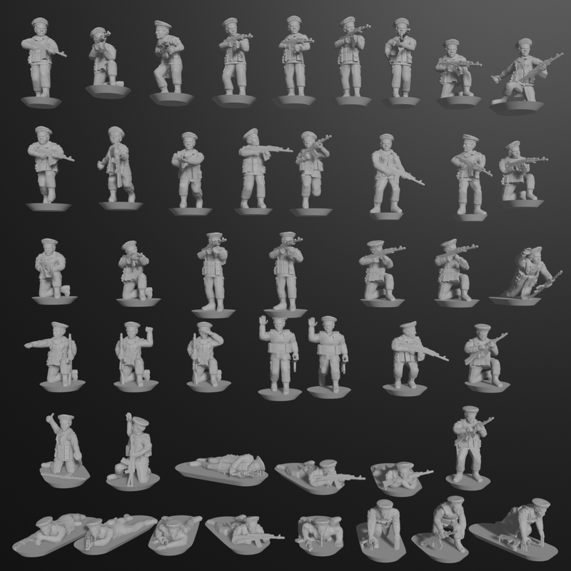 10 & 15mm Soviet VDV Infantry with AKS-74s (45 models) - Only-Games