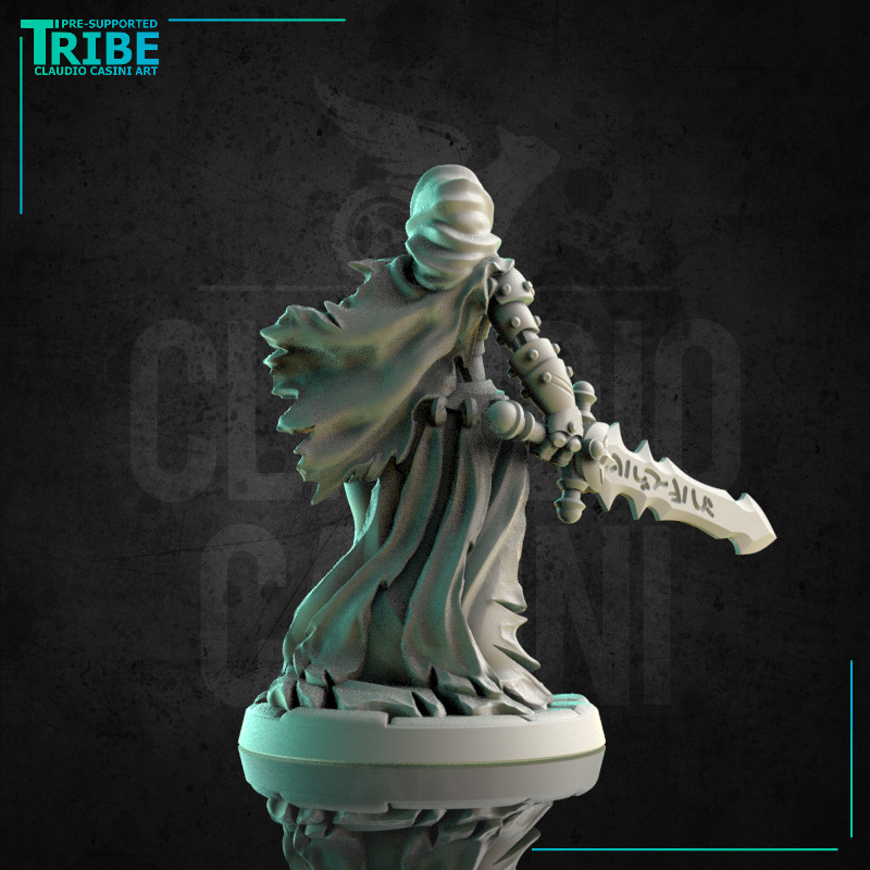 (0178) Famale warforged warrior fighter cleric with a two hands sword - Only-Games
