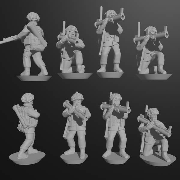10 & 15mm British Infantry in Helmets with LAW Launchers (8 poses) - Only-Games