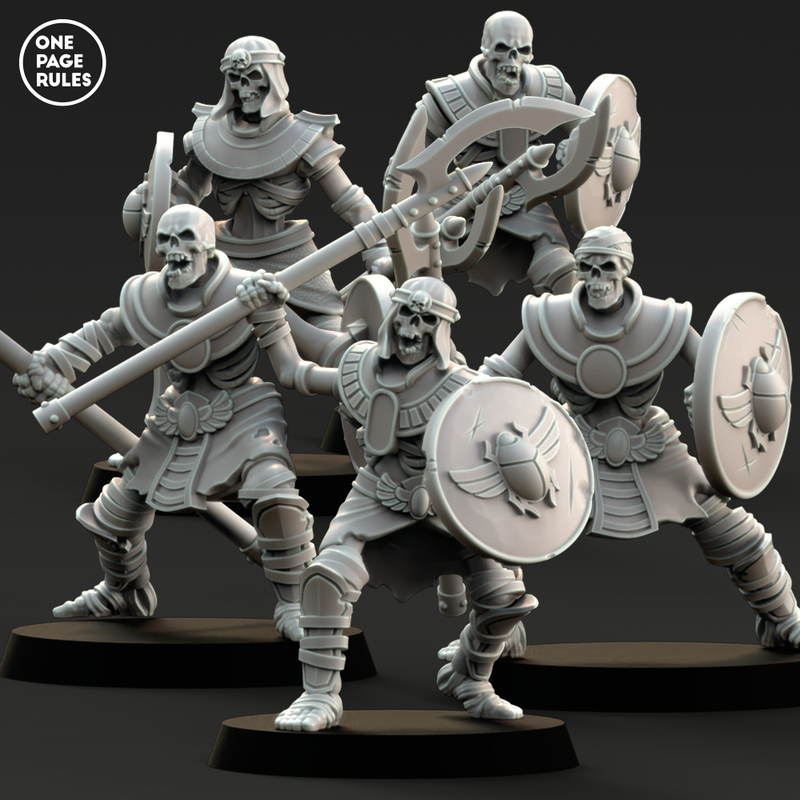 Skeleton Spear Warriors (5 Models) - Only-Games