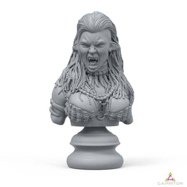 "War Cry" Female Orc Bust 90mm Scale - Only-Games