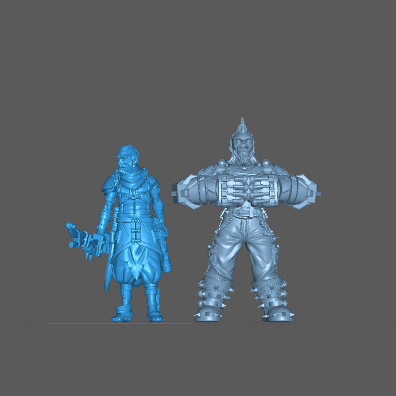(0087) Male big guy cyberpunk with big arms - Only-Games