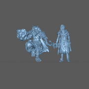(0081) Male felinid ranger warrior with katana and flame spell - Only-Games