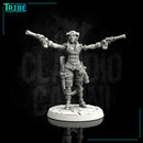 (0027) Female human elf half orc tiefling pirate with guns - Only-Games