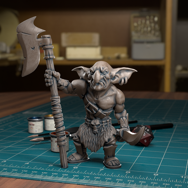 Goblin With A Cleaver Axe - TytanTroll Miniatures - DnD - Fantasy - Only-Games