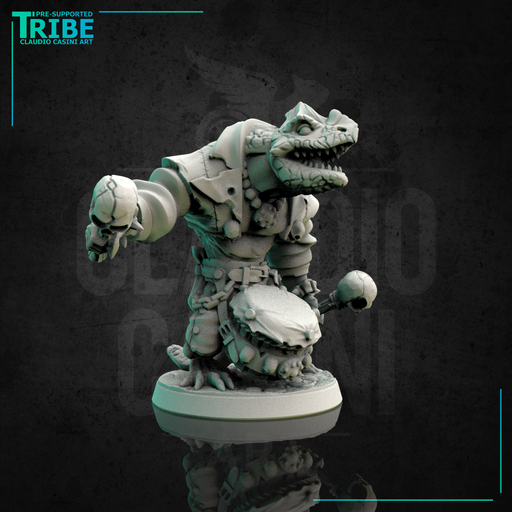 (0141) Troglodyte musician bard with drum - Only-Games