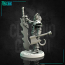 (0168) Male human elf firbolg tiefling half-orc barbarian monster hunter with a huge sword - Only-Games