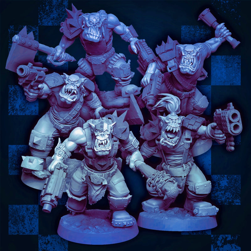 Modular Orc Pistol/Melee Lads x5 - Kit A (Elite Size) - Only-Games