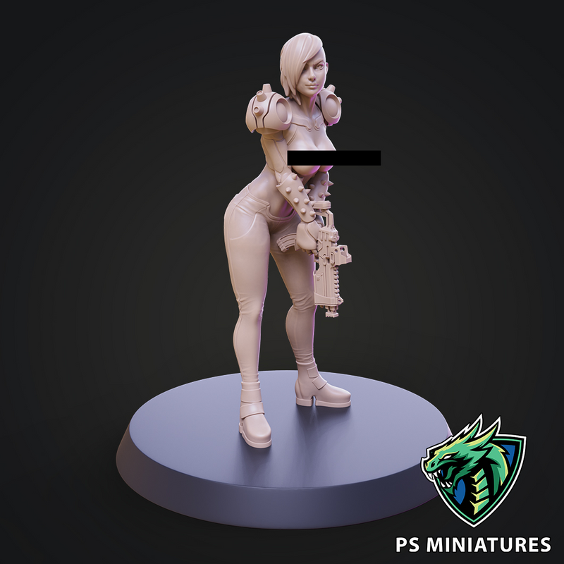 Cyberpunk Scrapper Girl Pose 2 Pinup - Only-Games