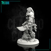 (0017) Male human half orc barbarian with weapons - Only-Games