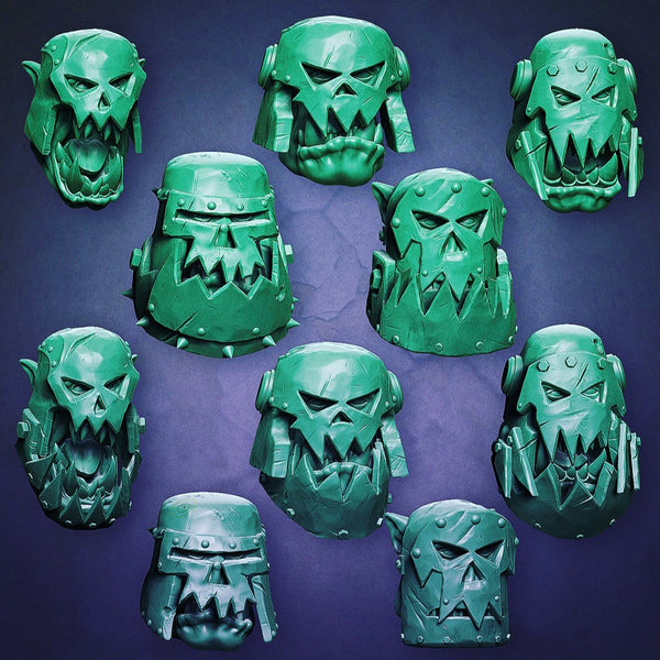 Orc Bucket Heads - Set A (Boss Size) - MrModulork - Miniatures by