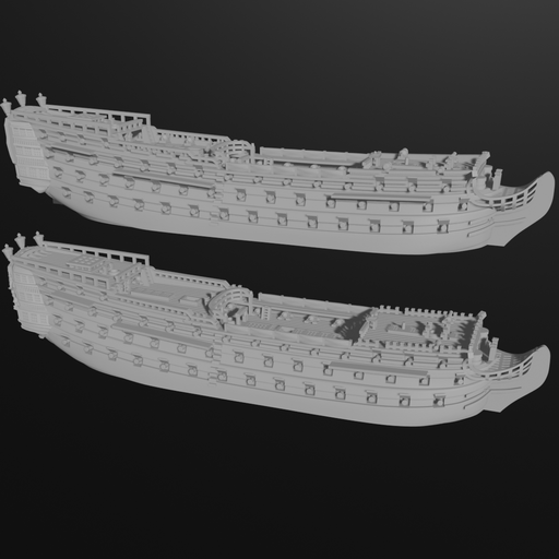 1/700 & 1/1200 British Early 98-gun 2nd rate - Only-Games