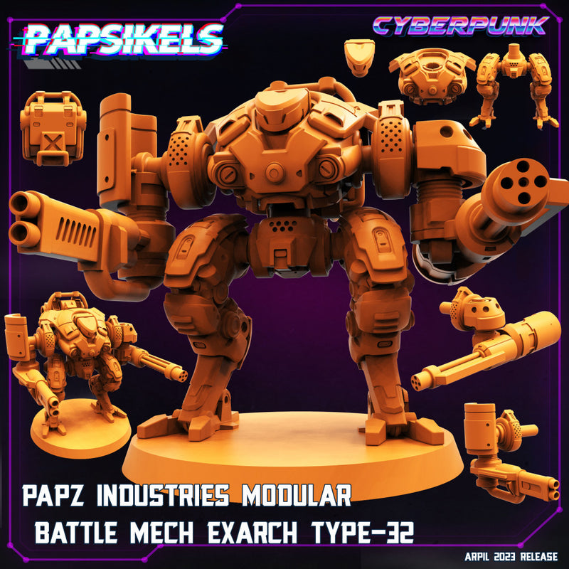 PAPZ INDUSTRIES MODULAR BATTLE MECH EXARCH TYPE 32 - Only-Games