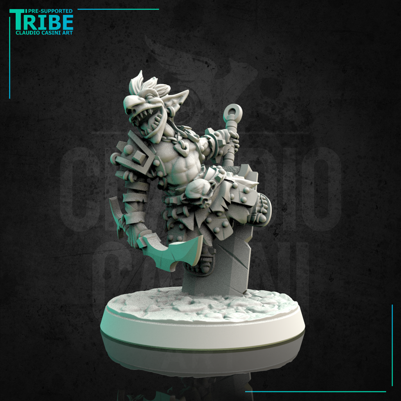 (0135) Male goblin berserker barbarian with a big sword - Only-Games