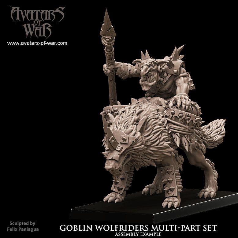 Goblin Wolf Riders multi-part regiment (10 miniatures) - Only-Games