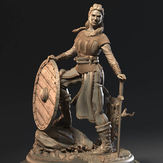 SHIELD-MAIDEN: VIKING FEMALE WARRIOR 75MM - Only-Games