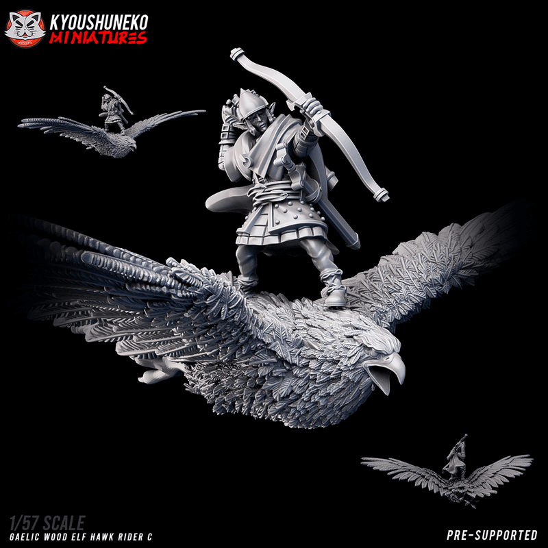 Gaelic Wood Elf Hawk Rider C - Only-Games