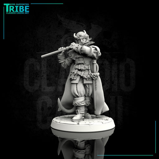 (0073) Male human elf bard with flute - Only-Games