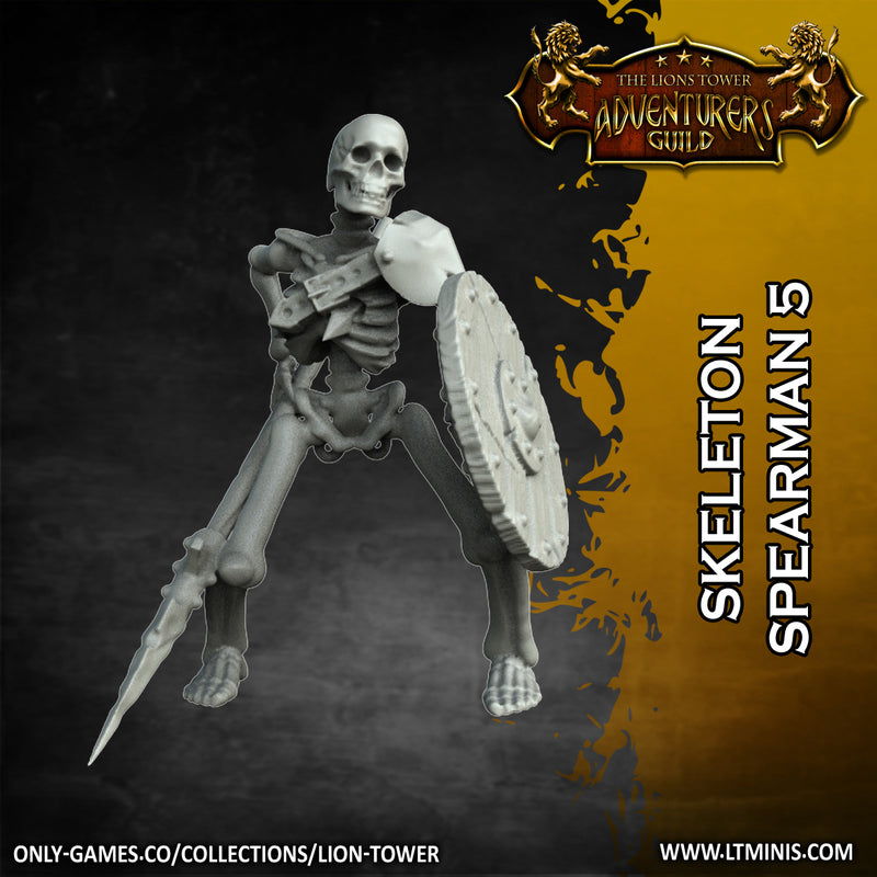 Skeleton Horde with Spears (5 x 32mm models) - Only-Games