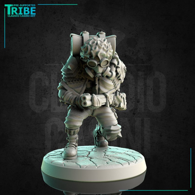 (0179) Female post apocalyptic old woman hunter with shotgun and traps - Only-Games