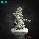 (0167) Female halfling wizard sorceror druid with magic staff - Only-Games