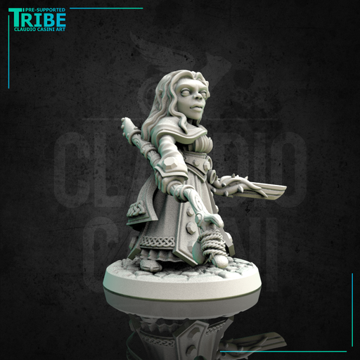 (0167) Female halfling wizard sorceror druid with magic staff - Only-Games