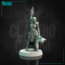 (0131) Male centaur musician with battle horn and axe - Only-Games