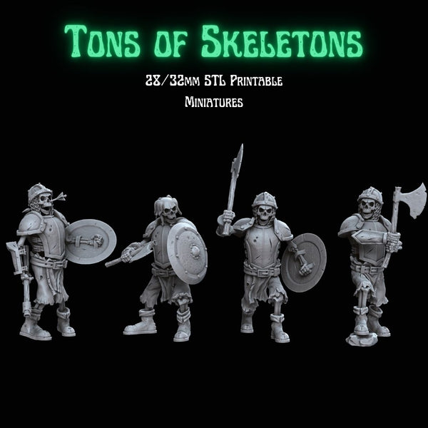 Tons of Skeletons: Heavy Equipped Skeletons with Axe - Only-Games