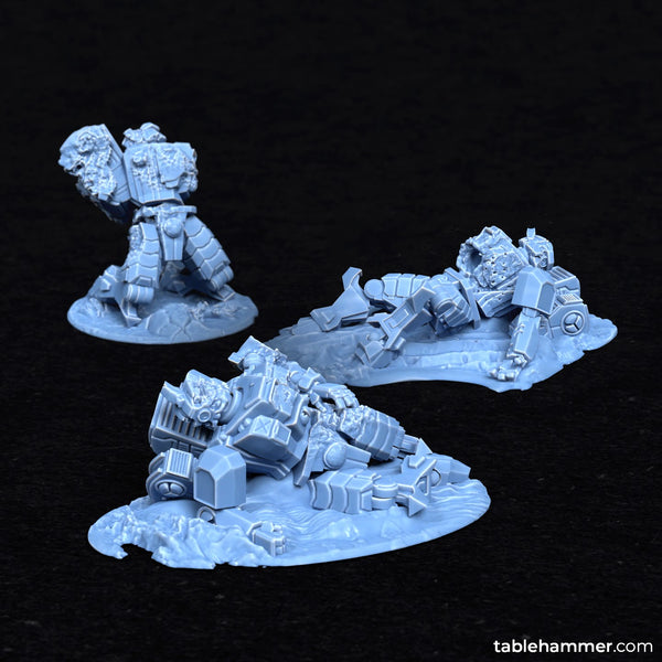 Combatsuit wrecks - scenic battlesuit casualities (WITH bases!) - Only-Games