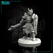 (0070) Male elf human tiefling paladin with big axe / halberd - Only-Games